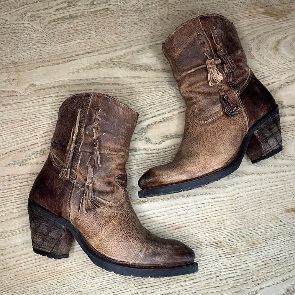 Justin Western Cowgirl Boots Distressed Brown Leather Festival Rodeo Women’s 7.5 - Picture 8 of 11